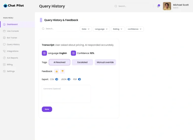 Query History - Chatpilot