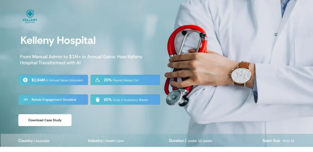 Kelleny Landing page case study page